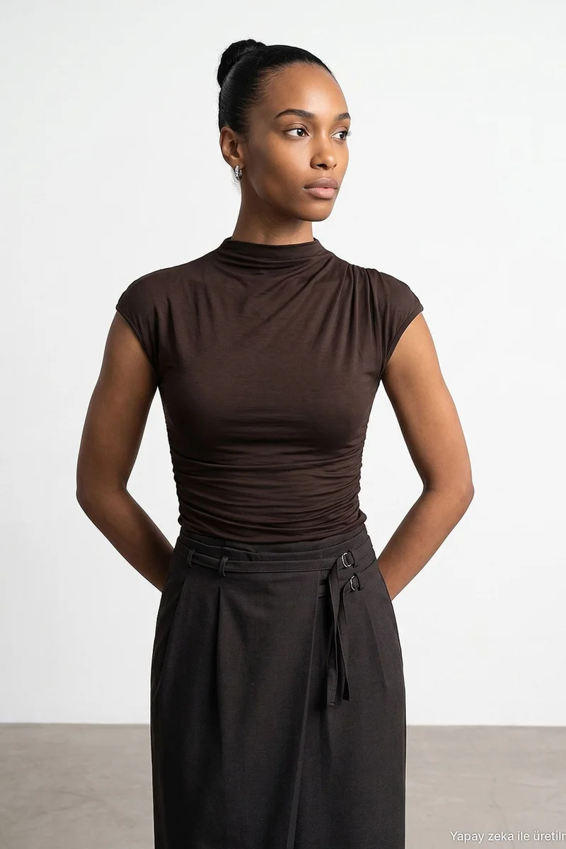 Dilvin Coffee Brown DILVIN Women's Blouse for Women | Best Price UAE