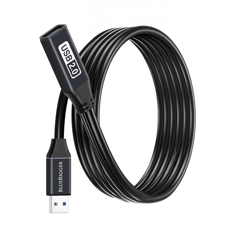 بلو ريجر كابل تمديد USB من بطول 5 أمتار (16 قدمًا، نشط، USB 2.0، من النوع A ذكر إلى أنثى، كابل مكرر) - لوحدات التحكم في الألعاب، الطابعة، الكاميرا - Image 1