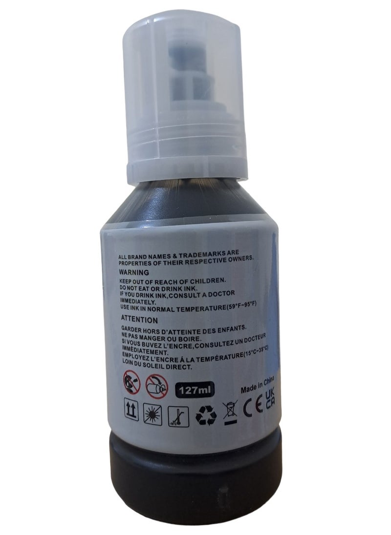 Premium Compatible Refill ink Epson, 110 EcoTank, Pigment Black Ink bottle 127ML 6000 Pages For Epson M1100/M1120/M1140/M1170/M1180/M2120/M2140/M2170/M3140/M3170/3180 Printer, M1120, M3170  - Image 2