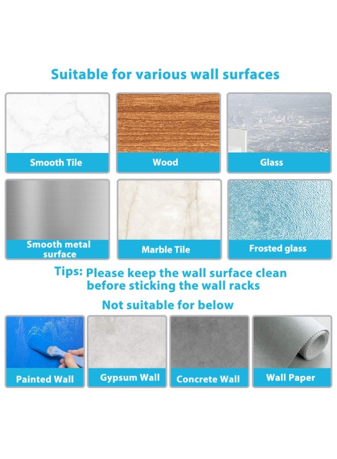 علاقة مكانس بدون حفر، 3 قطع منظم مكانس حائطي مع خطاف، حاملات ذاتية اللصق من الفولاذ المقاوم للصدأ للحمام، المطبخ، المكتبv - Image 5