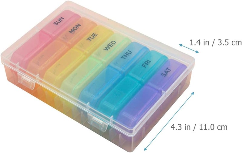 Large 7-Grid Pill Organizer Case, Portable Sealed Medicine Box for Travel and Home, Double Compartments Weekly Pill Storage for Supplements and Medication - Image 2