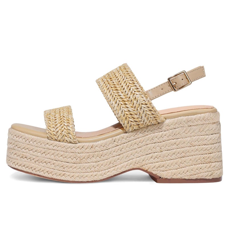 EQAUDES Platform Wedge Espadrilles Sandals for Women Cute Summer Ankle Strap - Beachï¼ŒRaffia Dressyï¼ŒWoven Strawï¼ŒSandals Comfortableï¼ŒNatural Vacation - Image 1