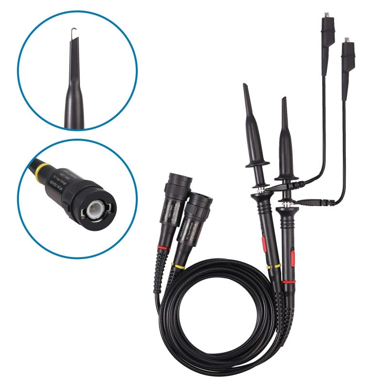 AUTOUTLET AUTOUTLET P6100 Universal Oscilloscope Probe with Accessories Kit 100MHz Oscilloscope Clip Probes with BNC to Minigrabber Test Lead Kit  - Image 3