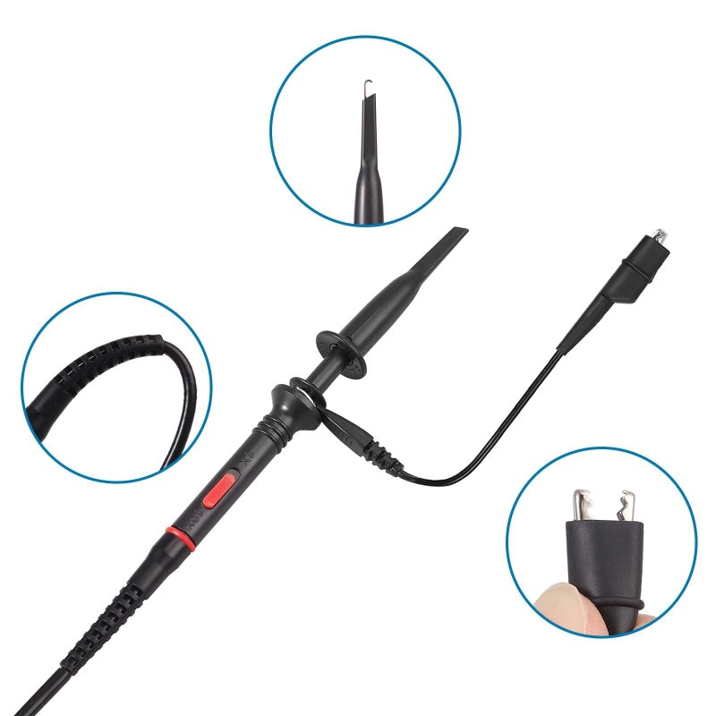 AUTOUTLET AUTOUTLET P6100 Universal Oscilloscope Probe with Accessories Kit 100MHz Oscilloscope Clip Probes with BNC to Minigrabber Test Lead Kit  - Image 5