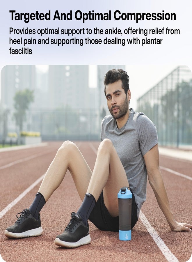 FOVERA Ankle Compression Sleeve, Ankle protector for Men & Women, for Heel Pain Relief, Ankle Support & Plantar Fasciitis (Size - S, 1 Pair) - Image 5