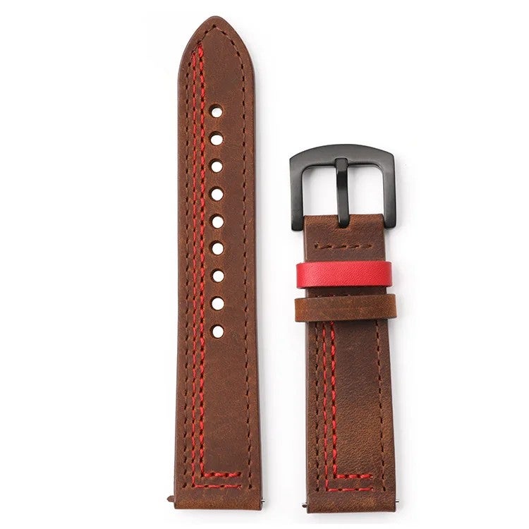 Bluejw 20mm 22mm Replacement Genuine Leather Watch Strap Belt for Huawei Samsung Garmin Watch Bracelet - Image 1
