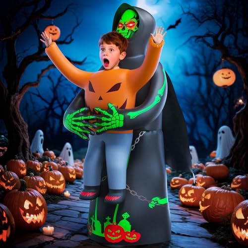 Skirfy Inflatable Costume for Kids Lights Halloween Costume Scary Blow Glow Cosplay Costumes Halloween Birthday Party Games for Kids 68 Cosplay Events Party - Image 1