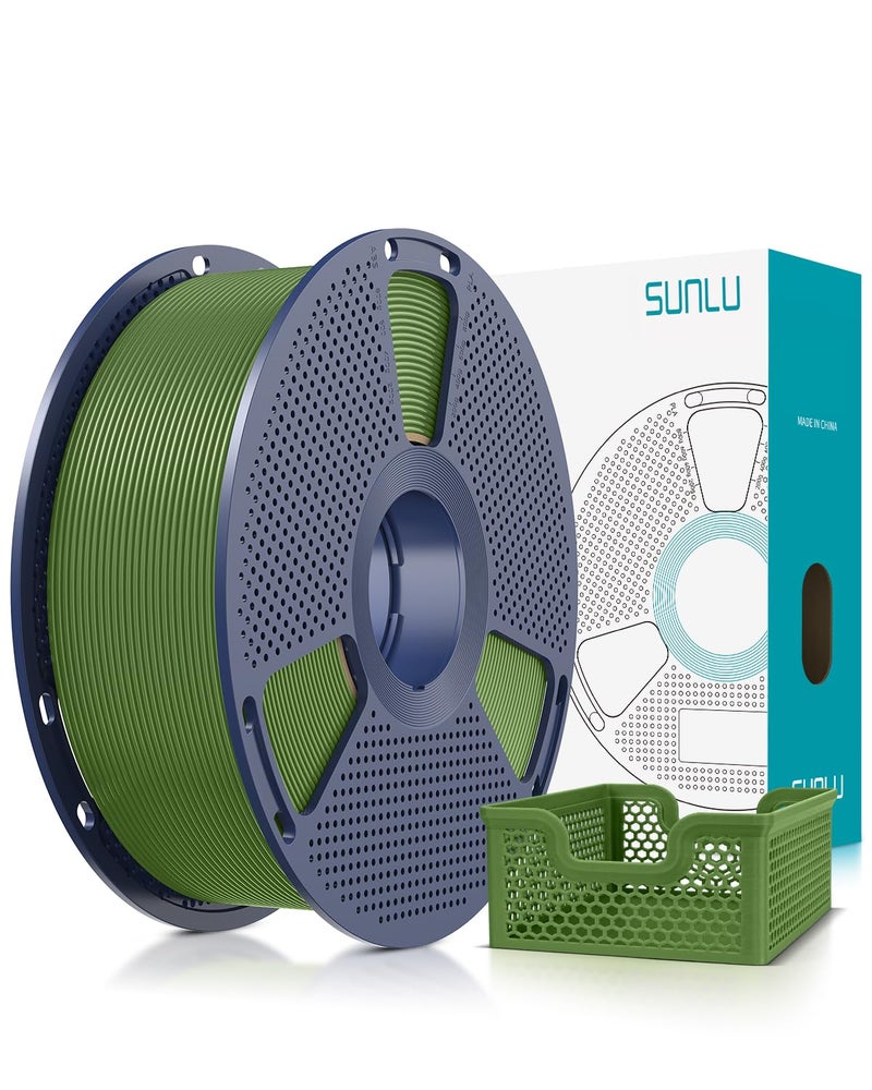 Sunlu خيوط طابعة ثلاثية الأبعاد SUNLU Upgrade PLA+2.0، خيوط PLA Plus عالية السرعة 1.75 مم، نطاق طباعة 30 مم/ث - 600 مم/ث، أقوى وأكثر متانة، دقة أبعاد +/-0.02 مم، بكرة 1 كجم (2.2 رطل)، زيتون أخضر - Image 1