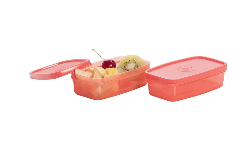 Varmora Tweeny Container Organised Kitchen Stackable Durable For Tiffin BoxPulses Cereals Snacks Set of 2 Assorted plastic - Image 1