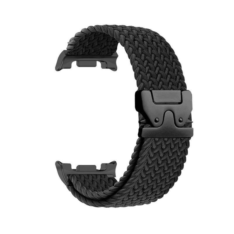 AD سوار ساعة ذكية سوار نايلون حلقي متوافق مع Samsung Galaxy Watch 8 Classic بملاءمة قابلة للتعديل وحزام بديل للاستخدام اليومي باللون أسود قابل للتعديل باللون الأسود - Image 1