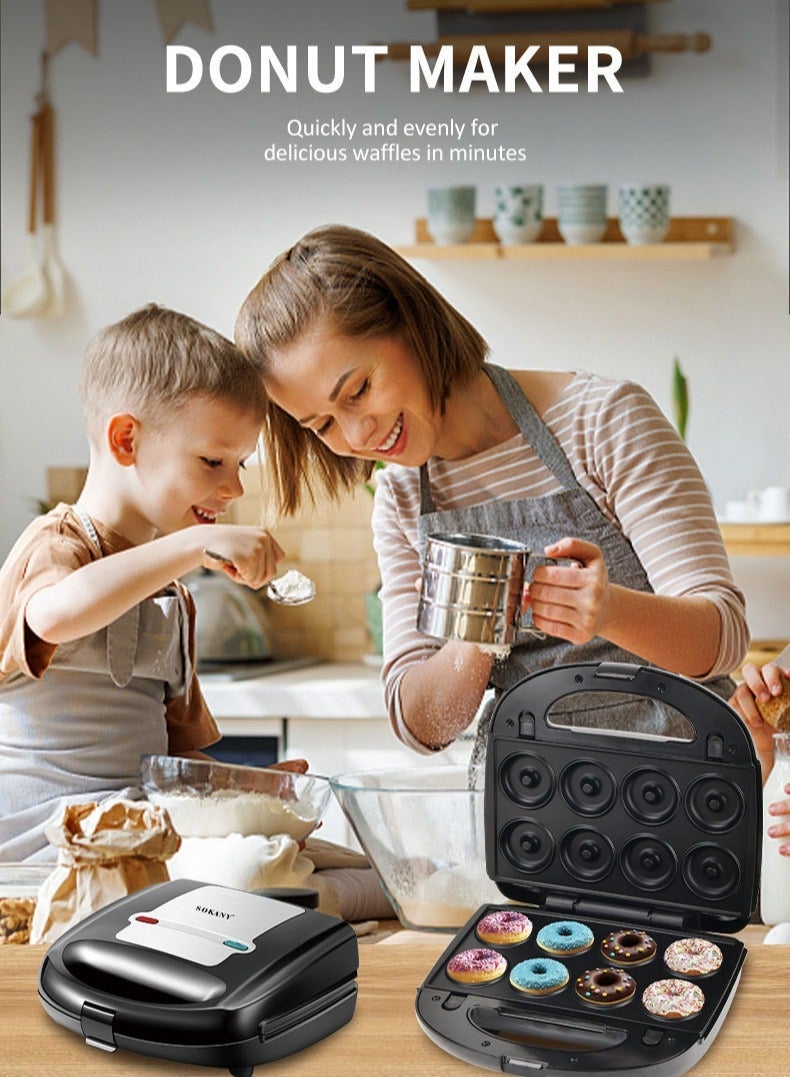 sokany 6-In-1 Non-Stick Multi Snacks Maker with Detachable Plates, for Sandwich/Panini, Grill, Waffle, Donut, madeline cake, walnut, Detachable Plates, 750W, Black/Silver - Image 5