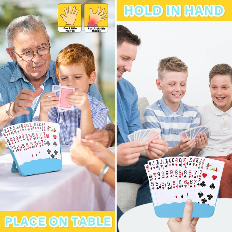 Tenyond Card Holders for Playing Cards - 4 Pack Playing Card Holder w/Foldable Stand for Stocking Stuffers, Travel Games, Seniors, Little Hand or Arthritis Hand, UNO, Poker, for Holidays Game Night - Image 2