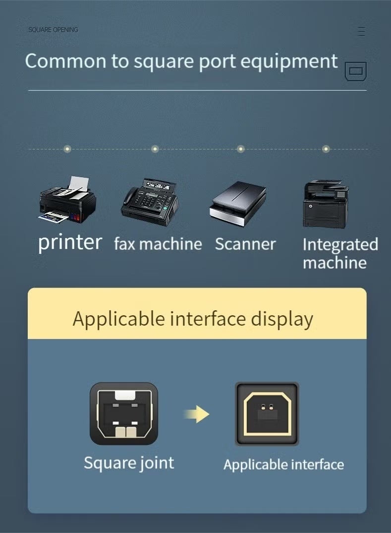 Micro USB/Type-C 2-in-1 Printer Cable Android Type-C Electric Piano MIDI Cable Printer Cable (Black-1.5m) - Image 3