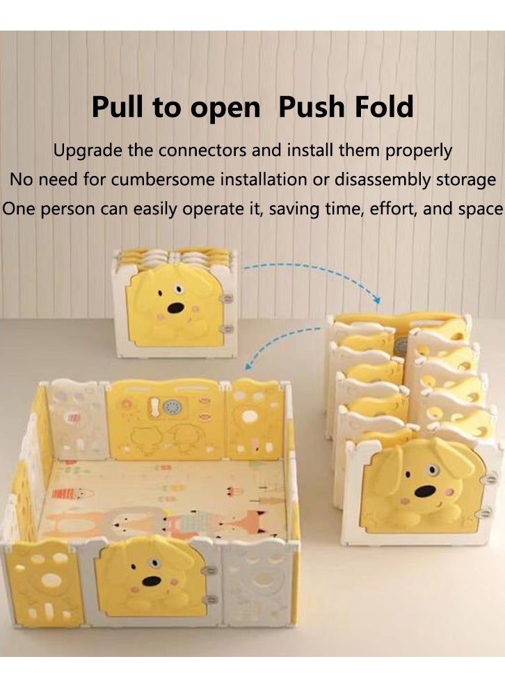 Arabest 12 Panel Baby Playpen, Indoor or Outdoor Kids Safety Activity Center Foldable Baby Fence Kid Play Yard with Safety Lock Gate, Portable for Children from 6 Months to 6 Years Old - Image 5