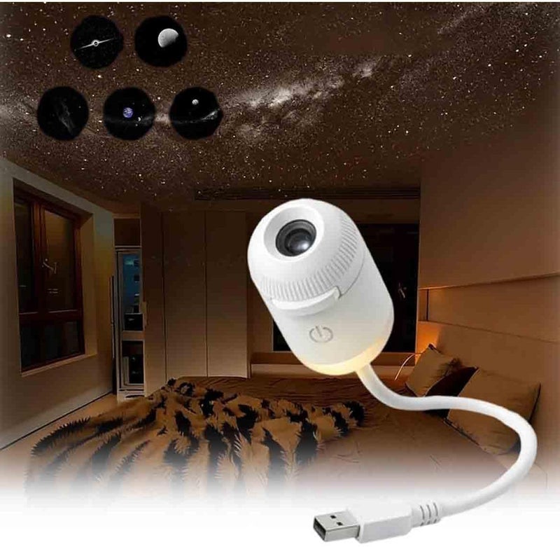 MarlaMall 2-in-1 Galaxy Projector Night Light with 12 Film Discs - USB LED Starry Sky Projector for Bedroom - Image 1