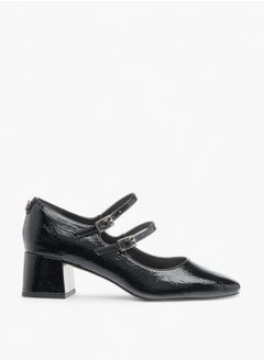 ELLE Womens Textured Double Strap Mary Jane Shoes With Block Heels  - Image 3