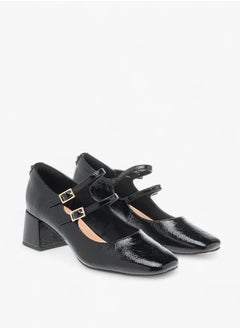 ELLE Womens Textured Double Strap Mary Jane Shoes With Block Heels  - Image 2