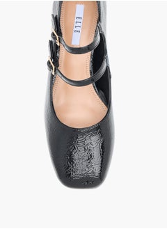 ELLE Womens Textured Double Strap Mary Jane Shoes With Block Heels  - Image 4
