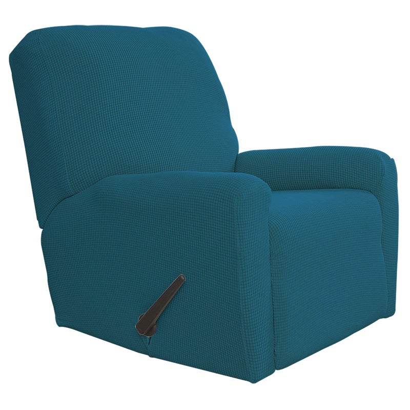 Easy-Going EasyGoing Recliner Stretch Sofa Slipcover Sofa Cover 4Pieces Furniture Protector Couch Soft with Elastic Bottom Spandex Jacquard Fabric Small ChecksReclinerPeacock BlueLarge - Image 1