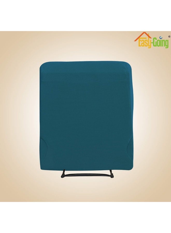 Easy-Going EasyGoing Recliner Stretch Sofa Slipcover Sofa Cover 4Pieces Furniture Protector Couch Soft with Elastic Bottom Spandex Jacquard Fabric Small ChecksReclinerPeacock BlueLarge - Image 4