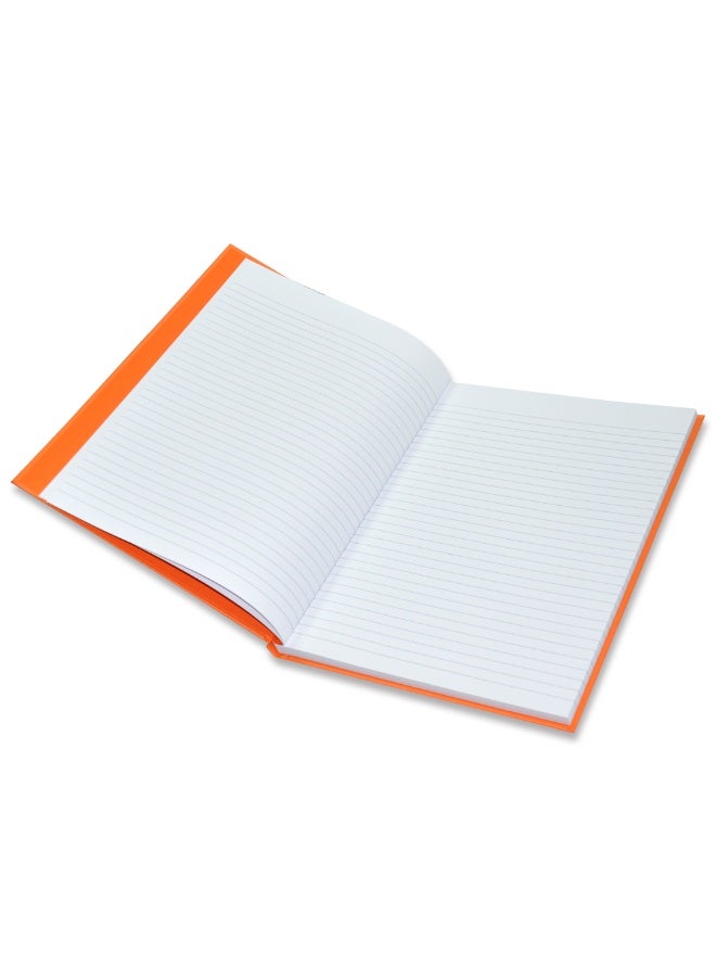 FIS Neon Hard Cover Notebook Single Line A4, 100-Sheets, Saffron 5-Piece - FSNBA4N240  - Image 2