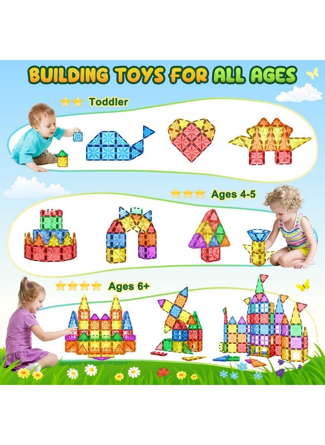 Coodoo - Diamond Magnetic Tiles Kids Toys For Toddlers Stem Magnetic Blocks Building Toys Preschool Sensory Montessori Learning Toys For 3+ Year Old Boys Girls Christmas Birthday Gifts Creative Kids Games - Image 1