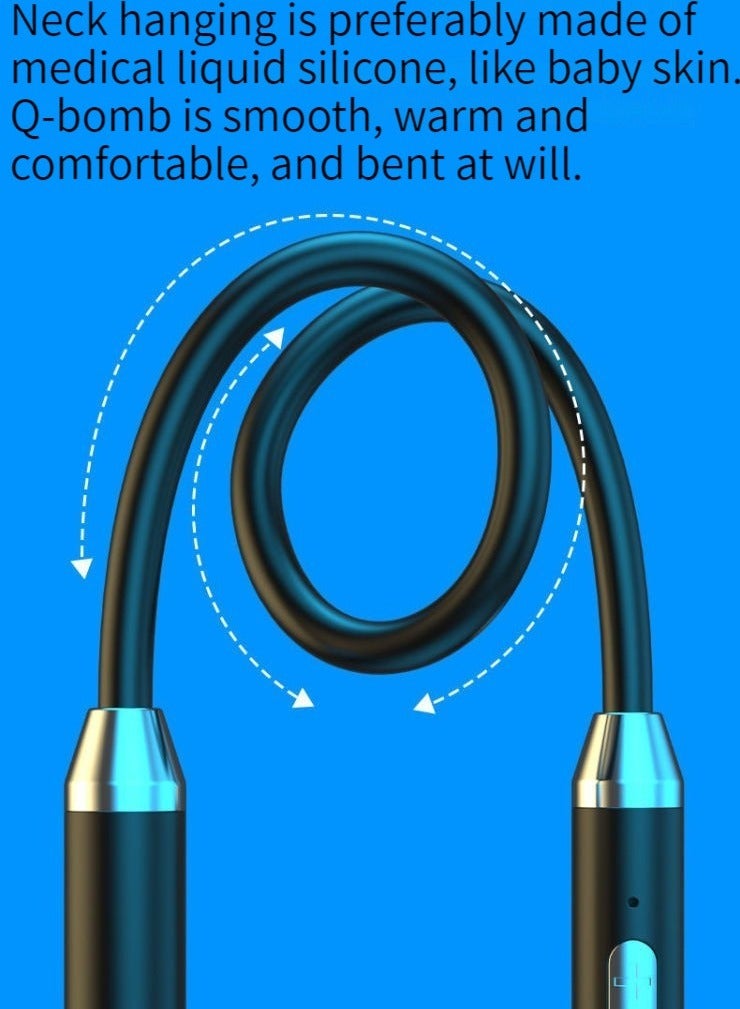 In-ear neck-worn wireless Bluetooth sports headphones binaural stereo music running Bluetooth wireless headphones black