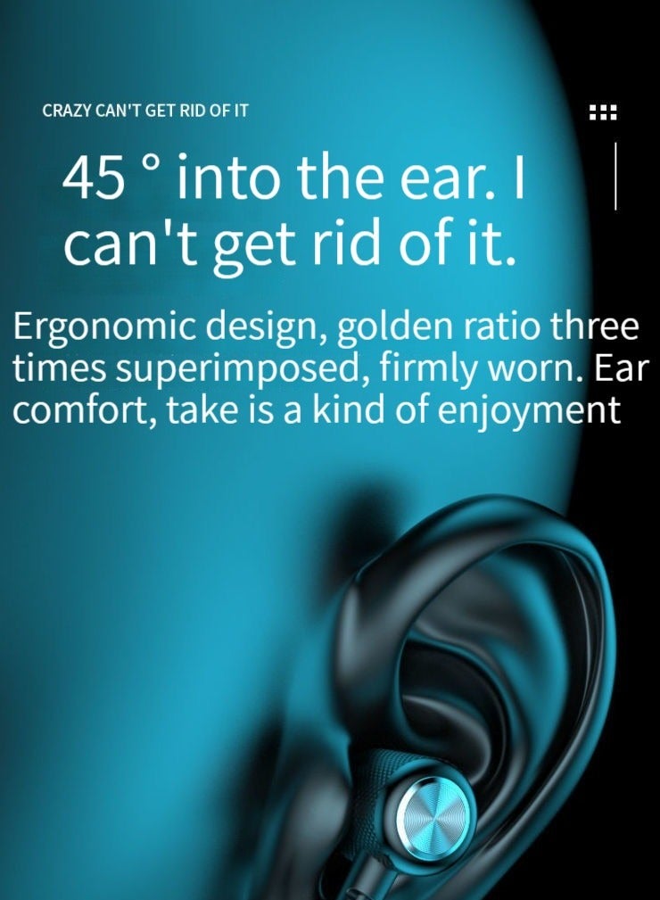 In-ear neck-worn wireless Bluetooth sports headphones binaural stereo music running Bluetooth wireless headphones black