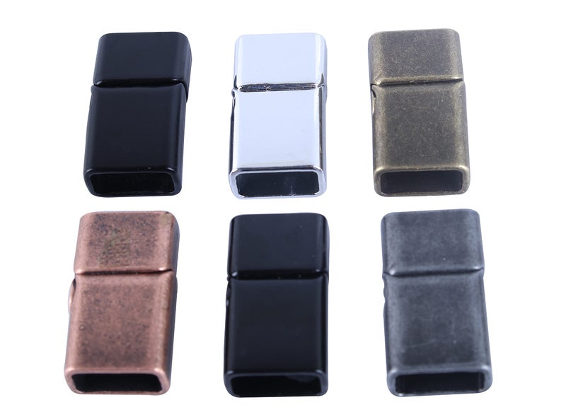 KONMAY Magnetic Jewelry Bracelet Clasps, 10 Sets 12.0x6.0mm Mixed Flat Closure Magnetic End Caps for Leather Bracelet Making - Image 2