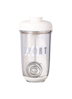 Protein Shake Bottle White | Pre-Workout | Blending Assistant | Protein Shake Cup | BPA-Free Plastic | Rope Handle | Dishwasher Safe | Bad Odor Free | Fitness Sports Water Bottle