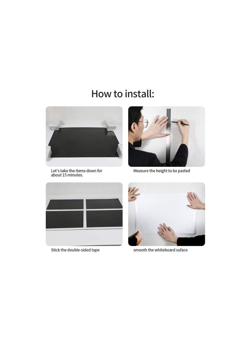 GGOOT Large Whiteboard Wall Sticker Roll, Hold magnets Whiteboard Wall, 35" x 59", Easy Peel and Stick Dry Erase, for School, Office, Home, Kids Drawing - Image 5