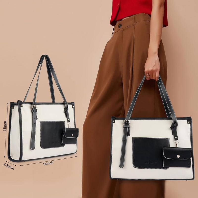 Daniel Clark Shoulder Tote Bag with Front Pocket and Detachable Pouch for Office- for Women & Girls - Image 4