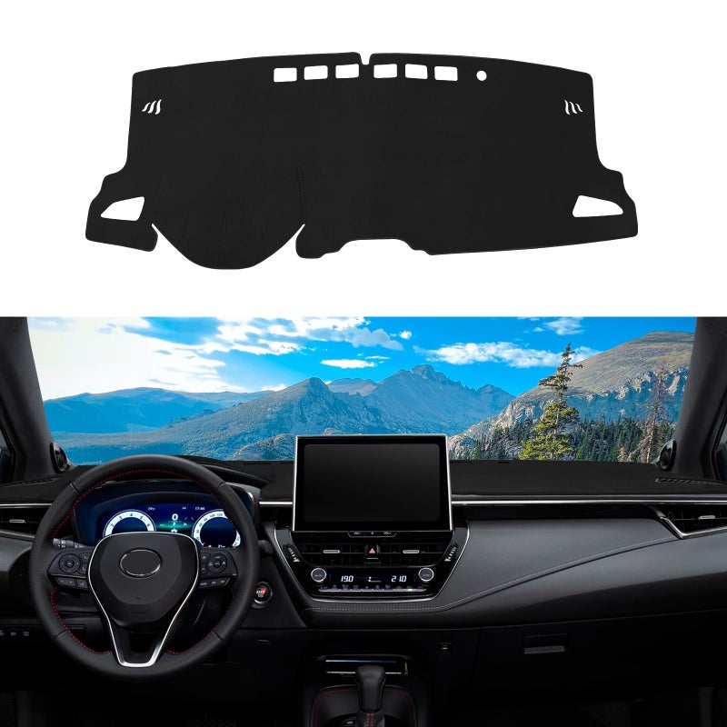Rilsen Dashboard Cover Mat Custom Fit for 20192023 2024 2025 2026 Toyota Corolla SedanL LE SE XLE XSE HatchbackSE XSE Dash Cover Nonslip Dash Mat Protector Sunshade No Glare Black