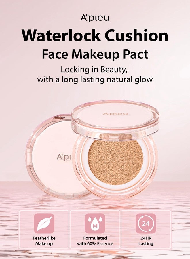 A'PIEU Waterlock Cushion Foundation No.21 Light Beige Semi-Matte Natural Coverage Glow Finish Foundation for Lasting Moisture, 3-Layered Hyaluronic Acid, Paraben-Free - Image 2