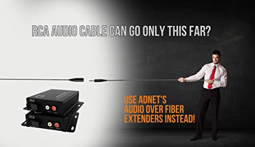 ADNET RCA Audio Over Single Mode Fiber Converter – Extender Kit with 2-Channel Audio to SM Optical Media Converter, 2 x RCA Ports, Transmitter & Receiver - Image 3