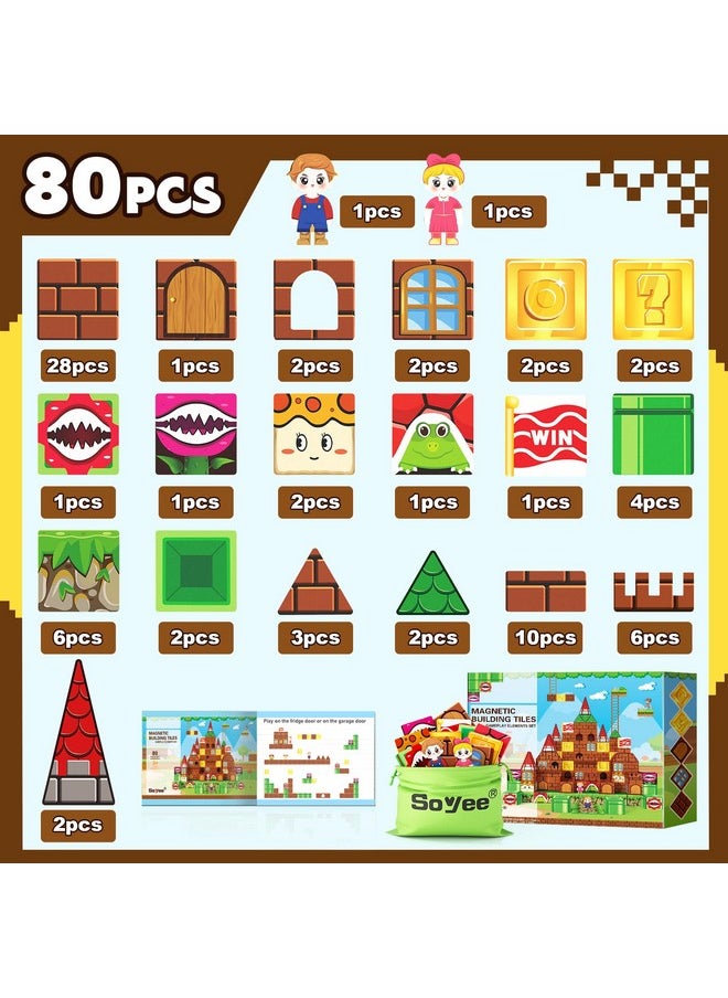 Soyee Magnetic Tiles Kids Games Toys Castle Adventure Magnetic Building Blocks Doll House Toys Construction Magnet Pretend Play Set for Boys & Girls 3-12 Year Old Christmas Birthday Gifts for Boys  - Image 4
