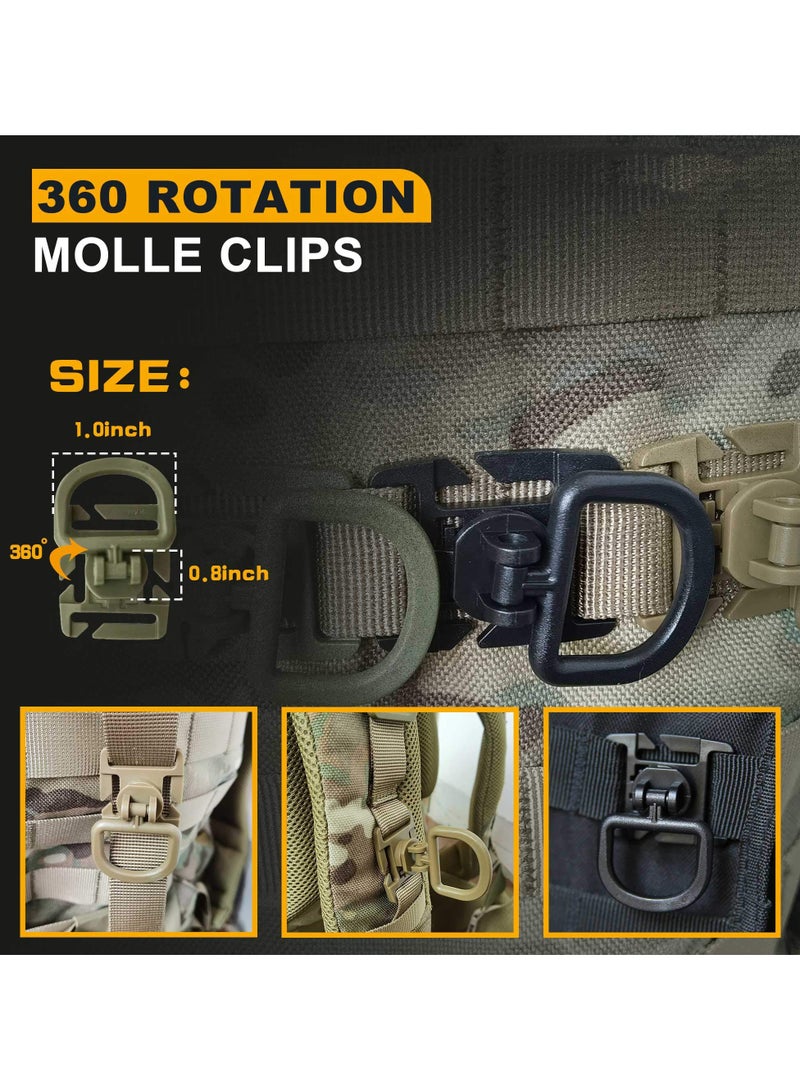 Zikra 18 Pcs Molle Accessories, Molle Tactical Accessories Kit D-Ring Locking Gear Clip Attachments Clips & Straps For 1 Inch Webbing Strap Tactical Backpack (Green) - Image 4