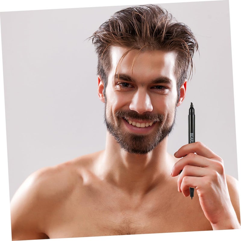Natural Beard Pencil Filler Mustache Filling Pen Brush Easy Styling Tool for Men Beard Care Accessory Set - Image 5