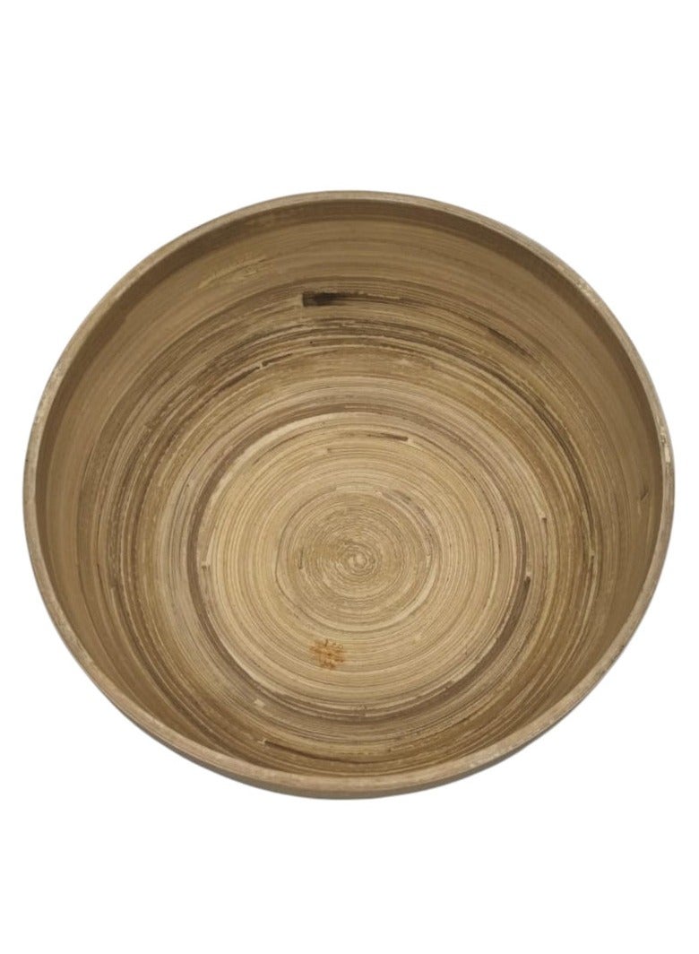 AKDC Modern Bamboo Round Serving Bowl-18cmX8cm-Blue&Bamboo - Image 2