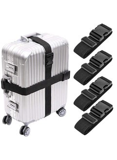 Bukela Luggage Straps, Straps with Buckle Adjustable, Suitcase Belts Travel Accessories Bag Adjustable Tie Down Strap Lashing Quick-Release (4 Pack)  - Image 1