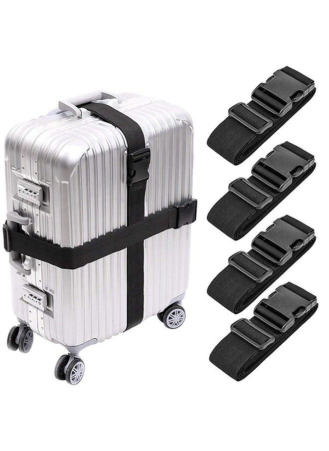 Bukela Luggage Straps, Straps with Buckle Adjustable, Suitcase Belts Travel Accessories Bag Adjustable Tie Down Strap Lashing Quick-Release (4 Pack)  - Image 1