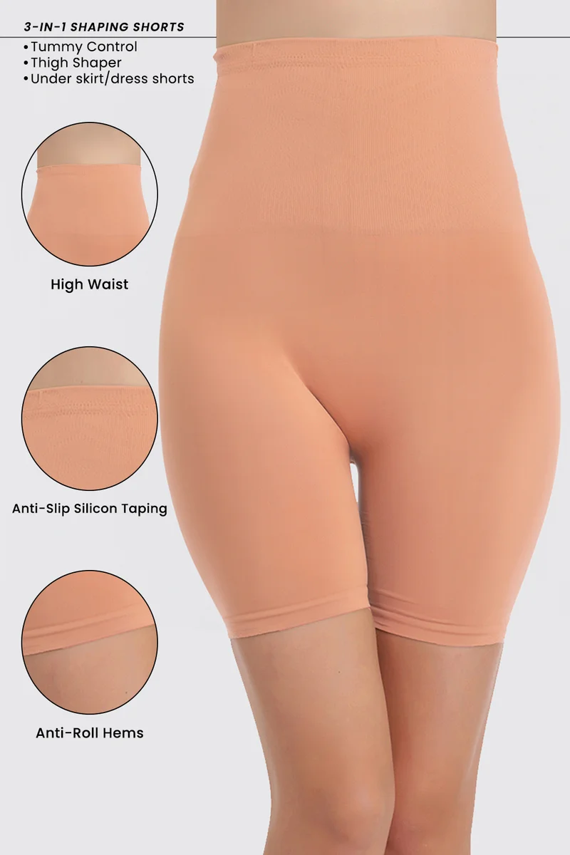 Clovia Clovia 4-in-1 Shapewear in Peach Colour - Tummy, Back, Thighs & Hips