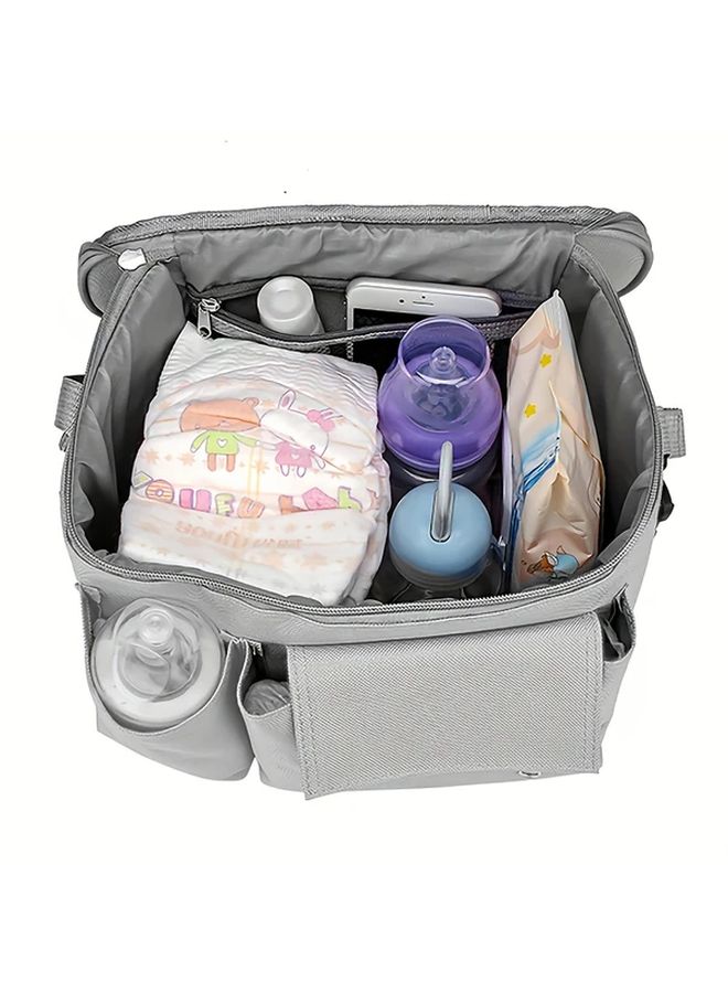 Black Stroller Organizer Large Capacity Multi Functional Storage Bag With Shoulder Strap - Image 5