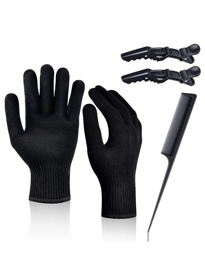 IKOCO Heat Gloves for Hair Styling, IKOCO 2Pcs Curling Iron Gloves Heat Proof Glove Mitts for Hair Styling Flat Iron and Curling Wand Hot-Air Brushes - Image 1