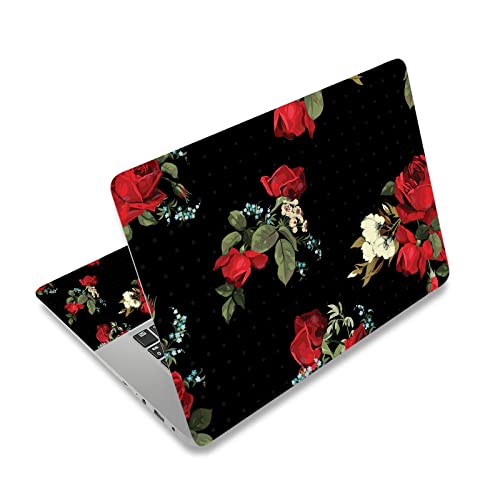 HAPLIVES Laptop Skin Vinyl Sticker Decal, 12" 13" 13.3" 14" 15" 15.4" 15.6 inch Laptop Skin Sticker Cover Art Decal Protector Fits HP Dell Lenovo Compaq Apple Asus Acer (Red Flower) - Image 1
