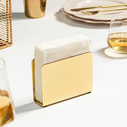 Nestroots Metallic Tissue Paper Holder | 5.1 X 3.5 Inches Finest Napkin Holder for Dining Table & Kitchen | Golden Tissue Stand for Home, Office & Restaurant - Image 1