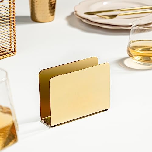 Nestroots Metallic Tissue Paper Holder | 5.1 X 3.5 Inches Finest Napkin Holder for Dining Table & Kitchen | Golden Tissue Stand for Home, Office & Restaurant - Image 2