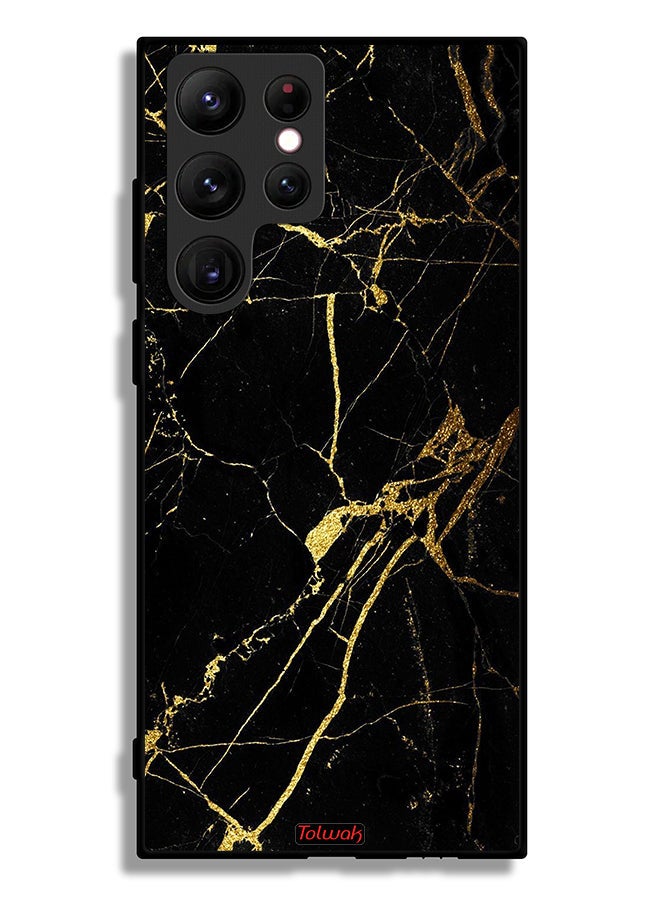 Tolwak Samsung Galaxy S22 Ultra 5G Protective Case Cover Crack Marble - Image 3