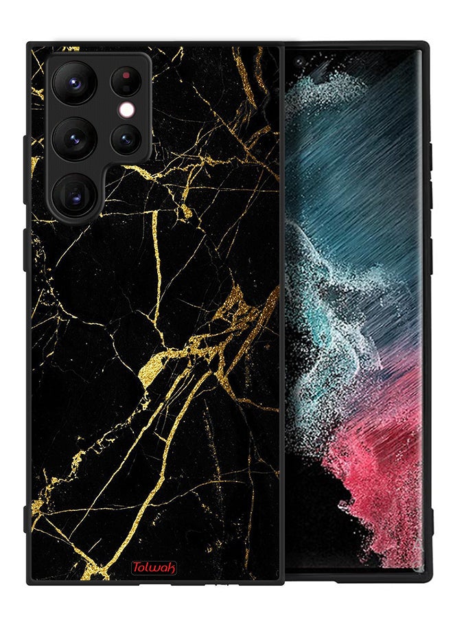 Tolwak Samsung Galaxy S22 Ultra 5G Protective Case Cover Crack Marble - Image 2