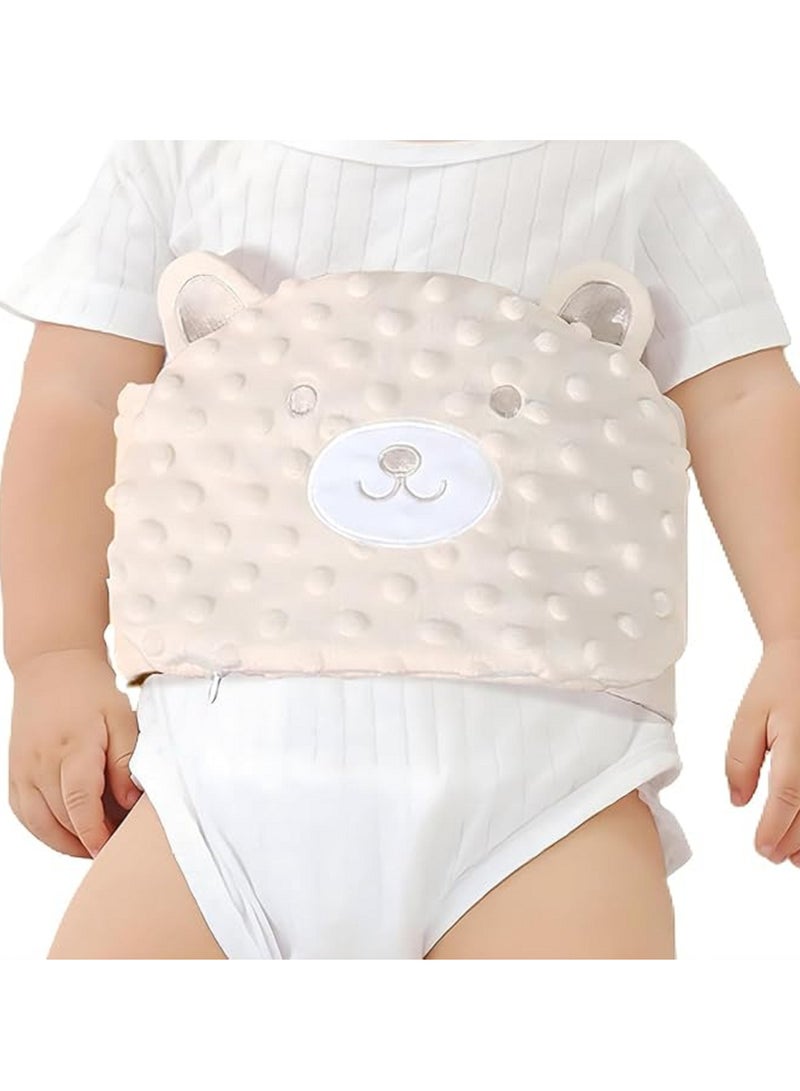 Baby Colic and Gas Relief Belly Band, Heated Tummy Wrap, Baby Swaddle Belly Protector Heated for Upset Stomach and Soothes Gas, Beige Color - Image 1
